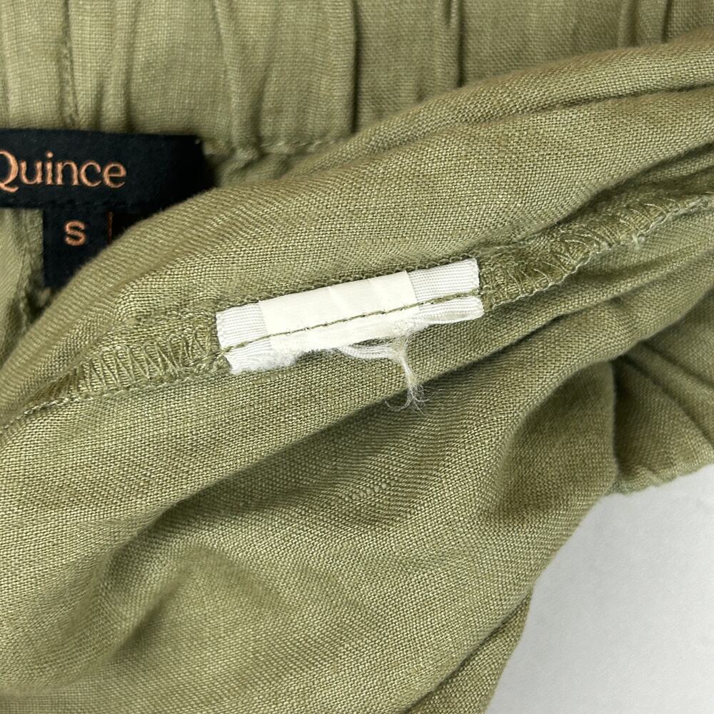 Quince Linen Elastic Waist Pull On Pants Olive Green Women's Size S - Picture 8 of 9